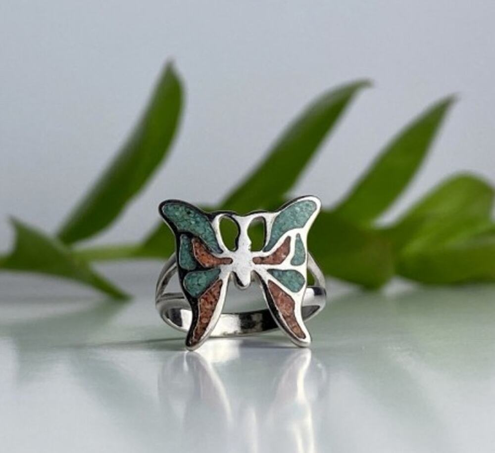 Ring "butterfly" With Enamel Size 6.5